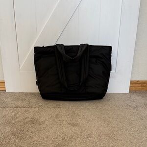 Calpak Black Luka Expandable Tote Bag